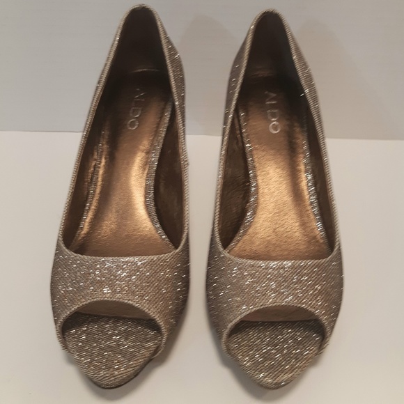 Aldo Sparkle Peep Toe Heels - Picture 2 of 8